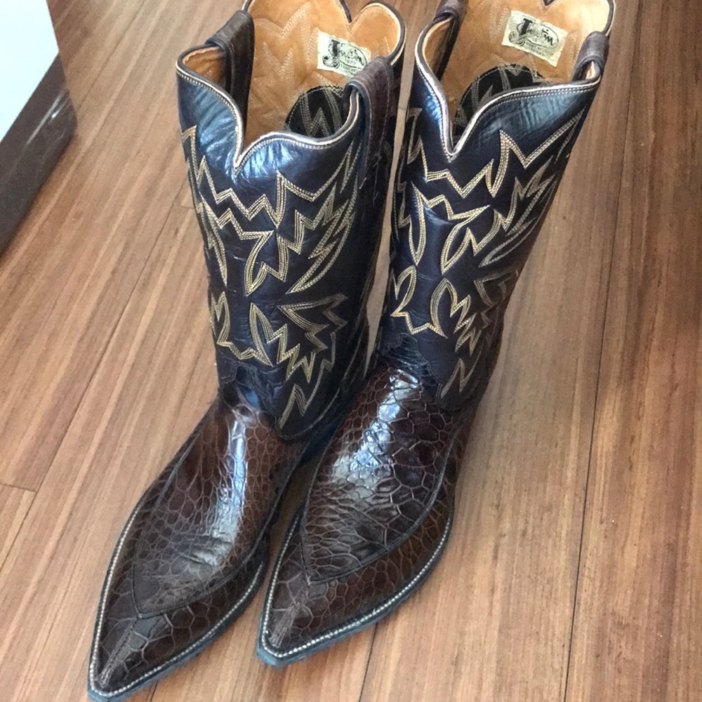 Prelove high cut boots pure leather in brown color